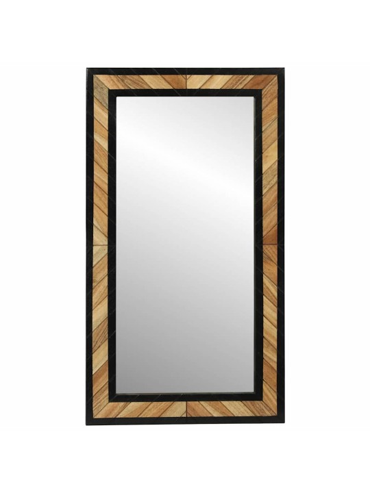 Spogulis melns un brūns 90 x 2 x 50 cm cieta koka akācija