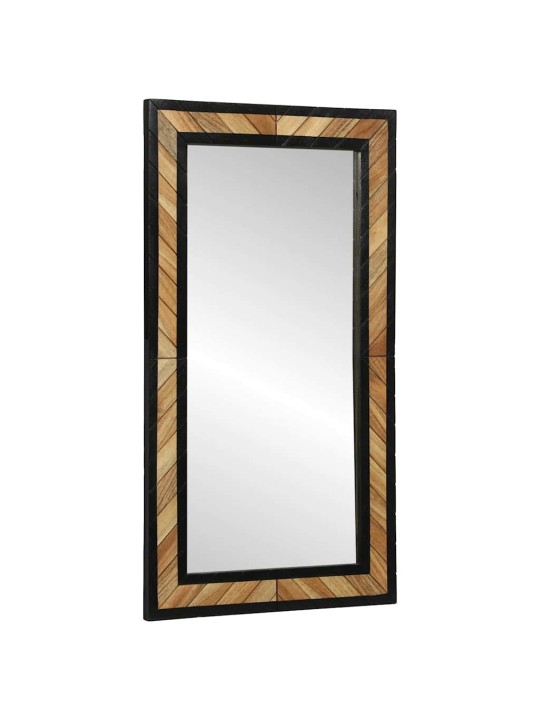 Spogulis melns un brūns 90 x 2 x 50 cm cieta koka akācija