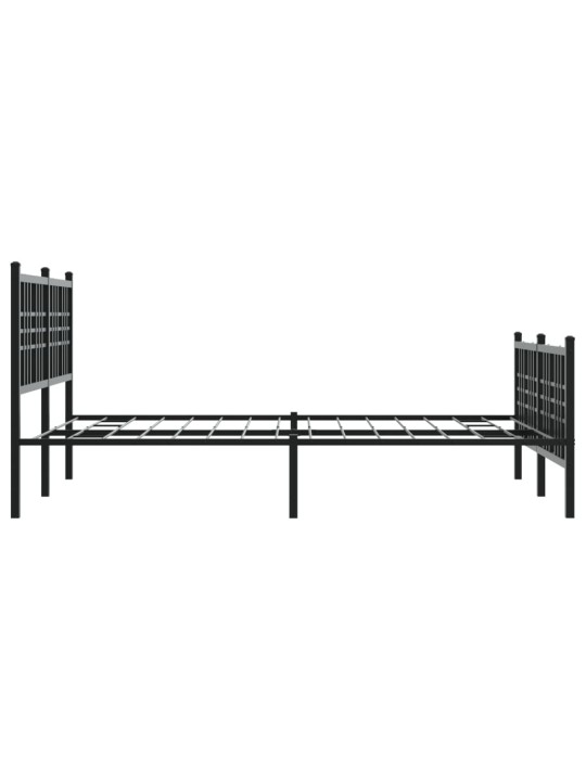 Gultas rāmis ar galvgali un kājgali, melns metāls, 120x190 cm