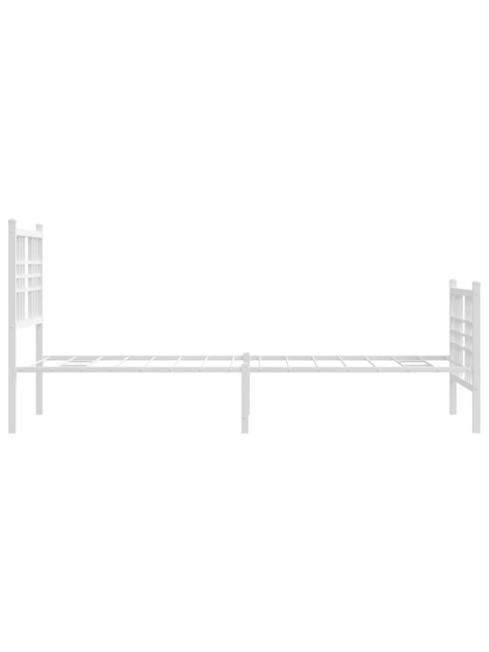 Gultas rāmis ar galvgali un kājgali, balts metāls, 80x200 cm