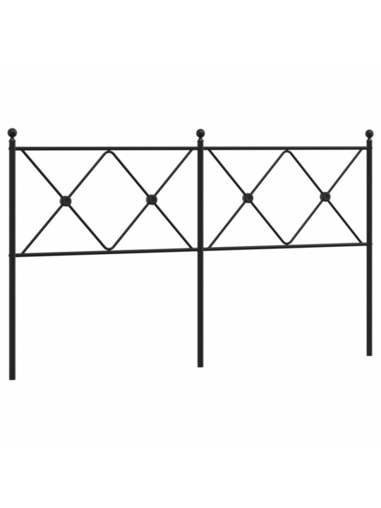 Gultas galvgalis, metāls, melns, 160 cm