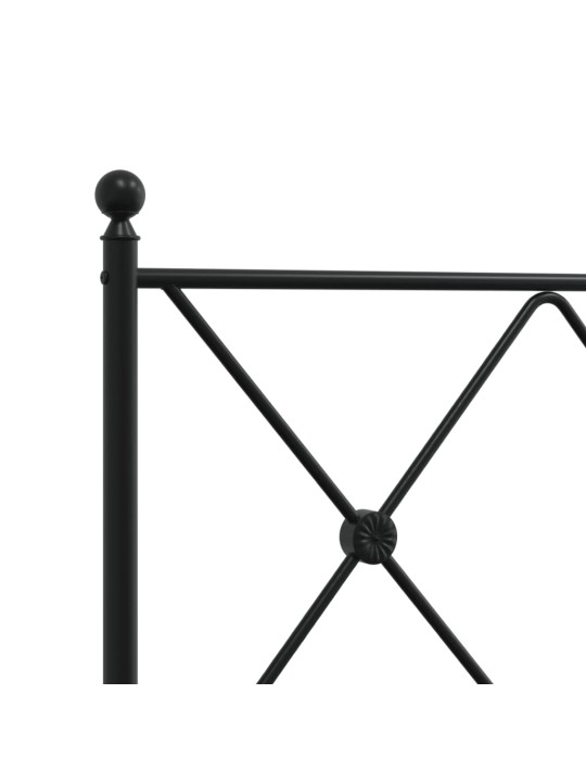 Gultas galvgalis, metāls, melns, 160 cm