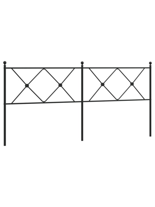 Gultas galvgalis, metāls, melns, 180 cm