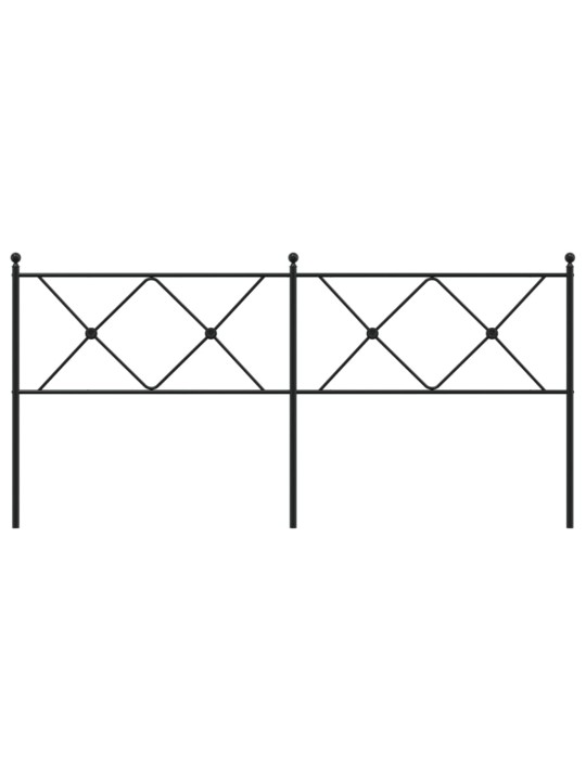 Gultas galvgalis, metāls, melns, 180 cm