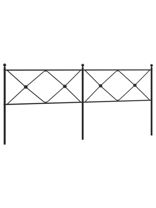 Gultas galvgalis, metāls, melns, 193 cm