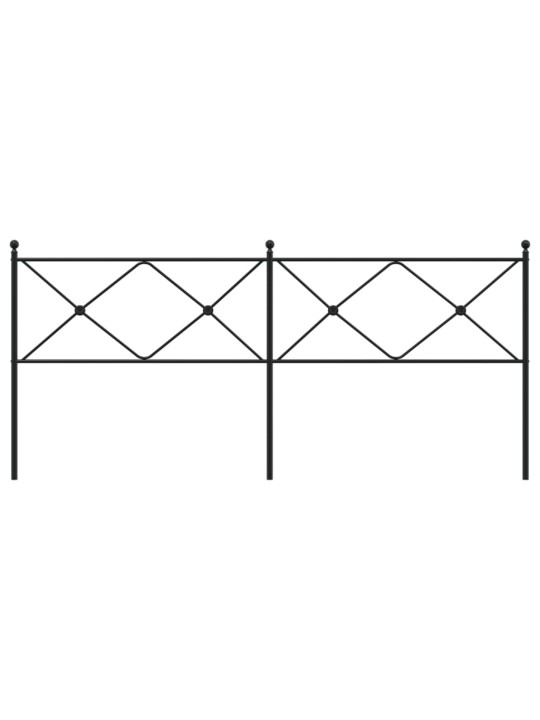 Gultas galvgalis, metāls, melns, 193 cm