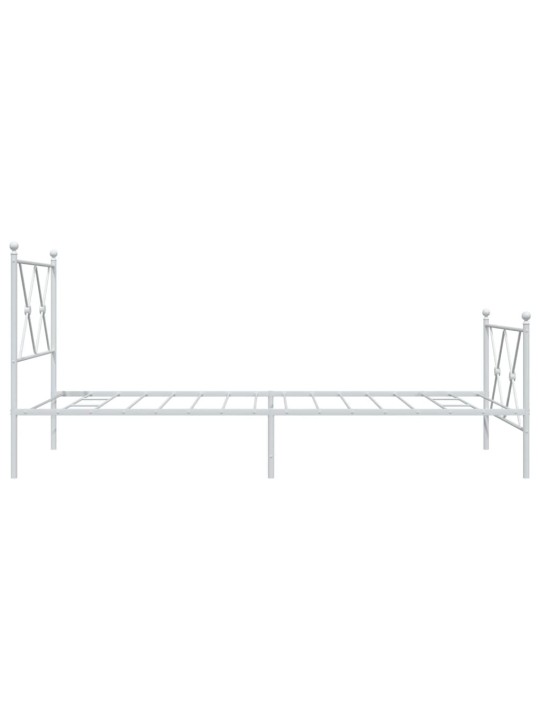 Gultas rāmis ar galvgali un kājgali, balts metāls, 90x200 cm