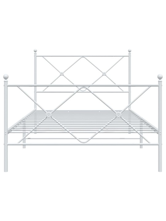 Gultas rāmis ar galvgali un kājgali, balts metāls, 100x200 cm