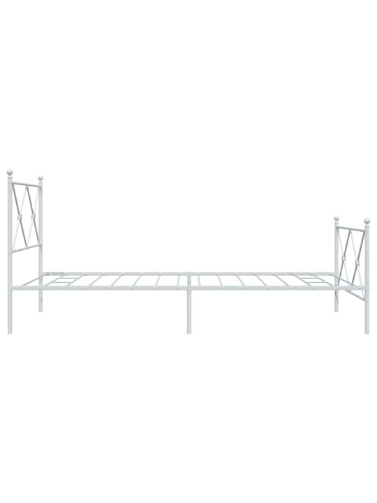 Gultas rāmis ar galvgali un kājgali, balts metāls, 100x200 cm