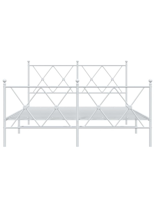Gultas rāmis ar galvgali un kājgali, balts metāls, 140x200 cm