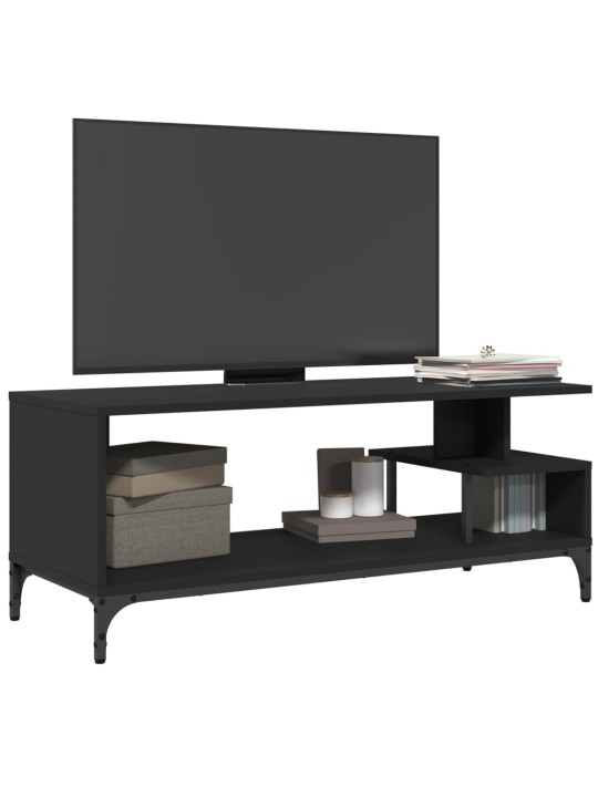 Tv skapītis, melns, 102x40x41 cm, inženierijas koks, tērauds