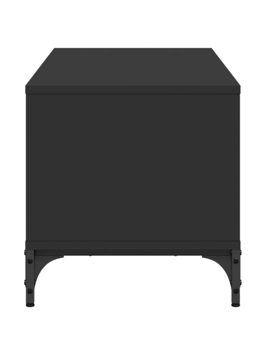 Tv skapītis, melns, 102x40x41 cm, inženierijas koks, tērauds
