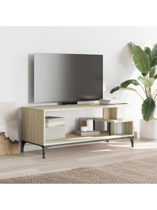 Tv skapītis, ozolkoka, 102x40x41 cm, inženierijas koks, tērauds