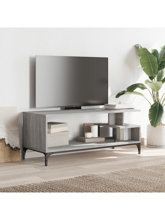 Tv skapītis, pelēks, 102x40x41 cm, inženierijas koks, tērauds