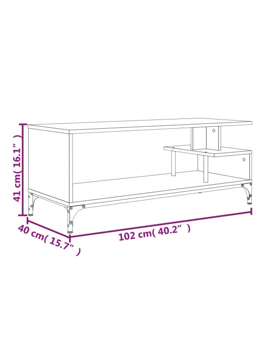 Tv skapītis, pelēks, 102x40x41 cm, inženierijas koks, tērauds