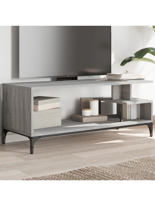 Tv skapītis, pelēks, 102x40x41 cm, inženierijas koks, tērauds