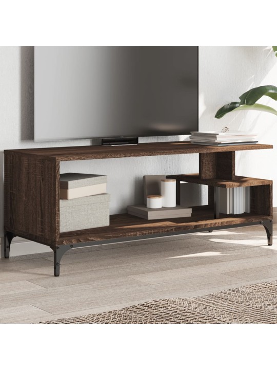 Tv skapītis, brūns, 102x40x41 cm, inženierijas koks, tērauds