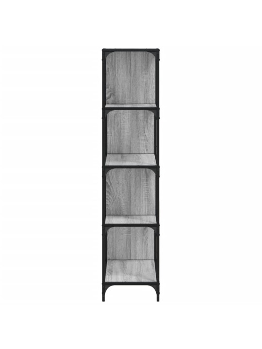 Grāmatu plaukts, 4 līmeņi, pelēks, 139x33,5x149 cm, koks