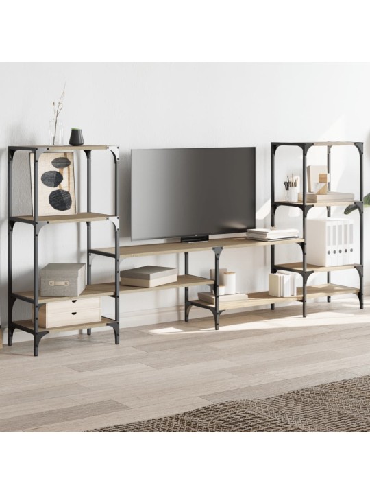 Tv skapītis, ozolkoka krāsa, 206,5x28,5x95cm, inženierijas koks