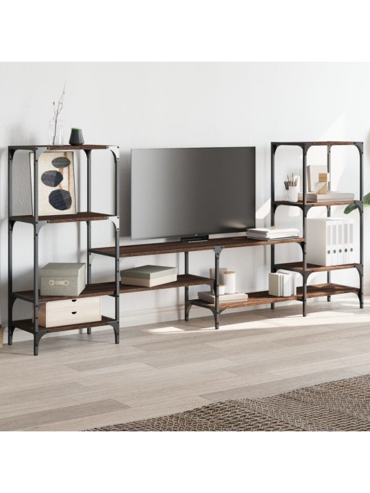 Tv skapītis, brūna ozolkoka, 206,5x28,5x95cm, inženierijas koks