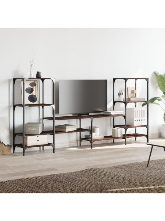 Tv skapītis, brūna ozolkoka, 206,5x28,5x95cm, inženierijas koks