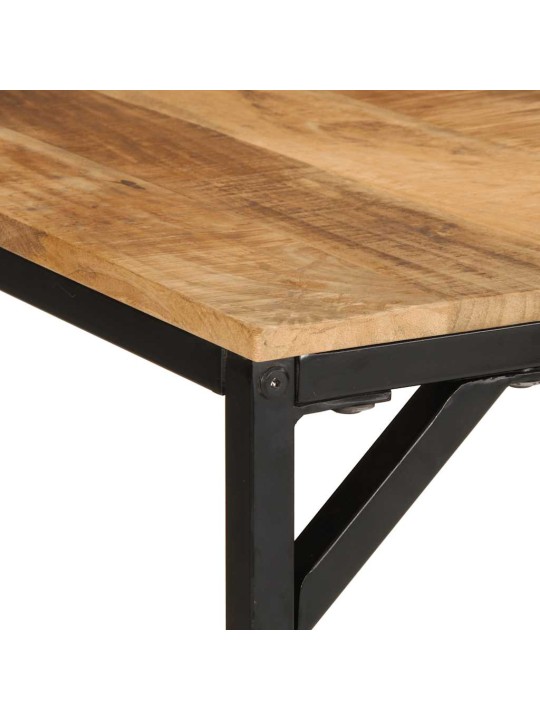 Virtuves galds, 220x90x75 cm, masīvkoka raupja mango