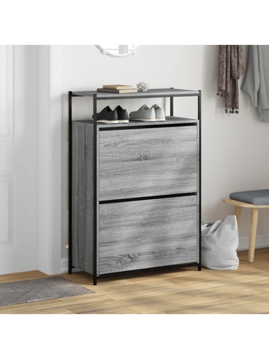 Apavu skapītis, pelēka ozola, 75x34x112 cm, inženierijas koks