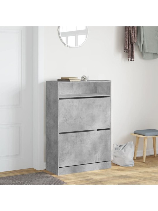 Apavu skapītis ar 2 atvilktnēm, betona pelēks, 80x34x116 cm