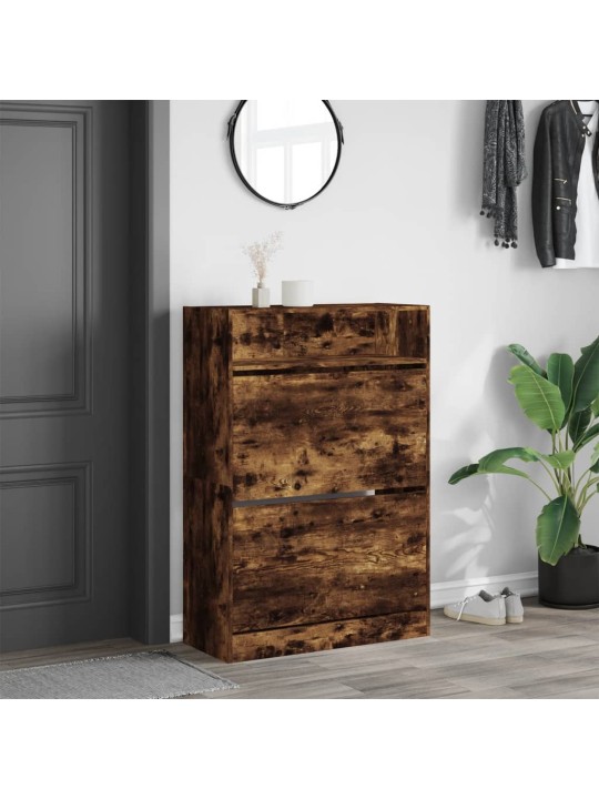 Apavu skapītis ar 2 atvilktnēm, ozolkoka krāsa, 80x34x116 cm
