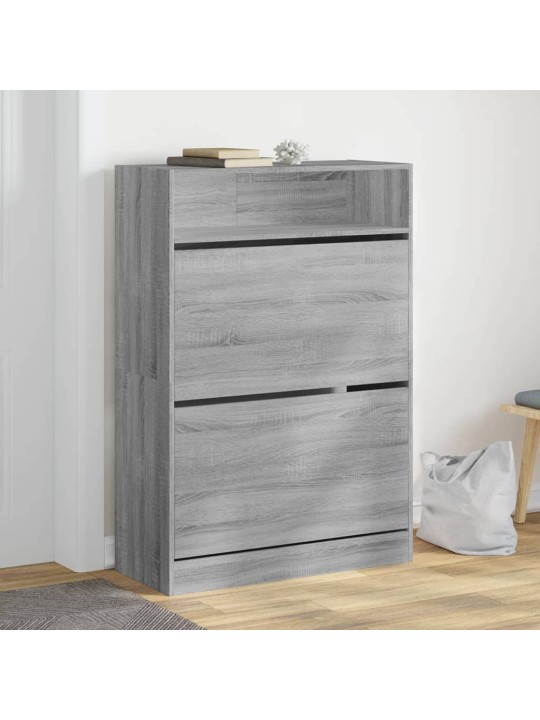Apavu skapītis ar 2 atvilktnēm, pelēka ozola, 80x34x116 cm