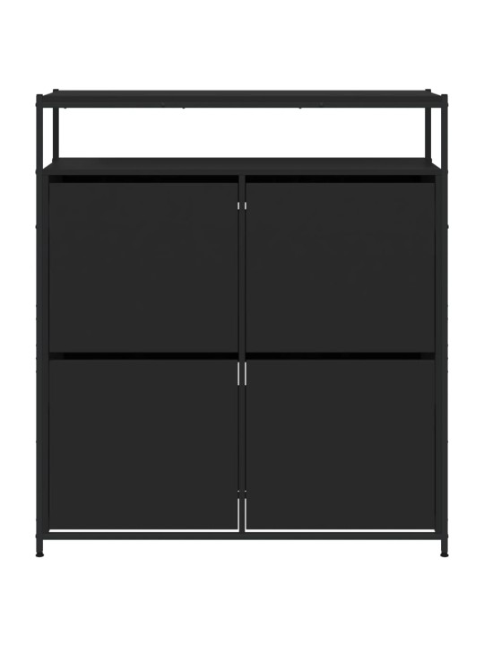 Apavu skapītis ar 4 atvilktnēm, melns, 100x34x112 cm