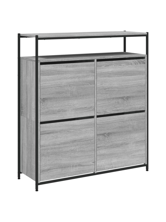 Apavu skapītis ar 4 atvilktnēm, pelēka ozola, 100x34x112 cm