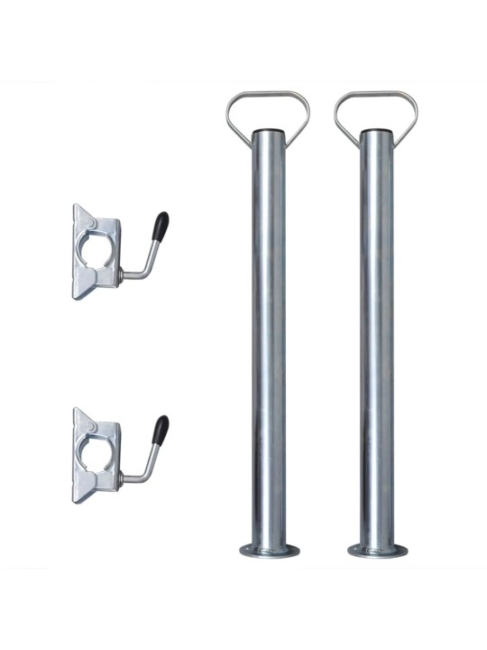Piekabes atbalsta ritenis, 2 atbalsta caurules, 2 skavas, 60 mm