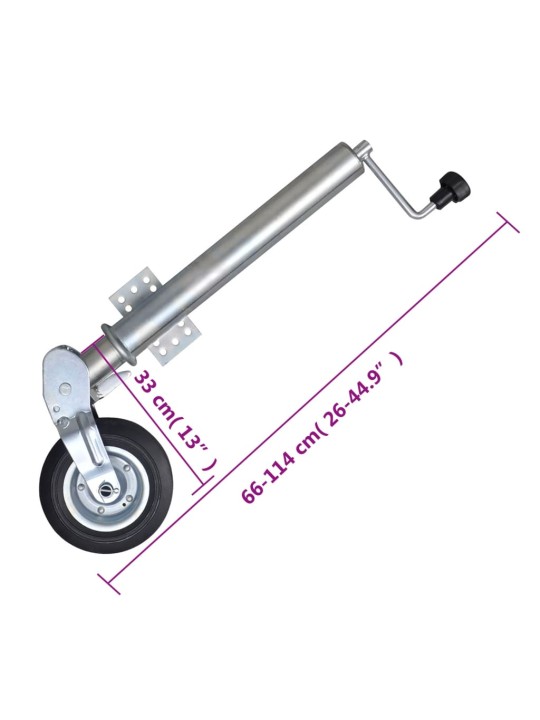Saliekams piekabes atbalsta ritenis, 60 mm, ar atbalstķīļiem
