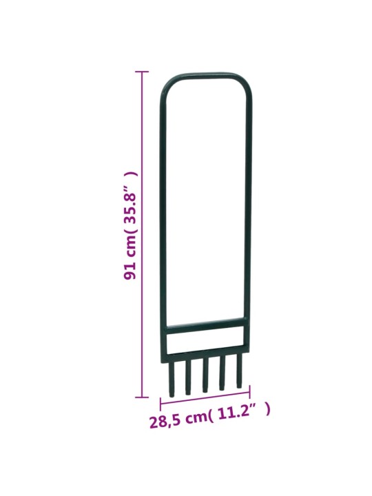 Zāliena aerators ar 5 zariem, zaļš, pulverkrāsots tērauds