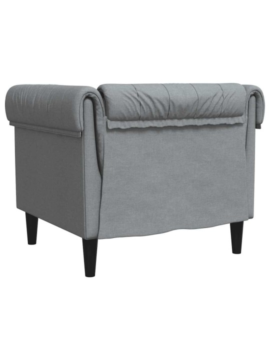 Chesterfield atpūtas krēsls, gaiši pelēks audums