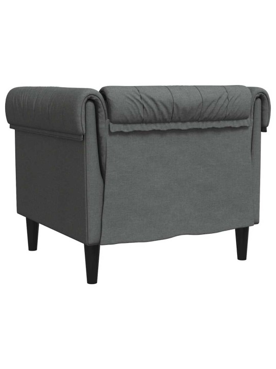 Chesterfield atpūtas krēsls, tumši pelēks audums