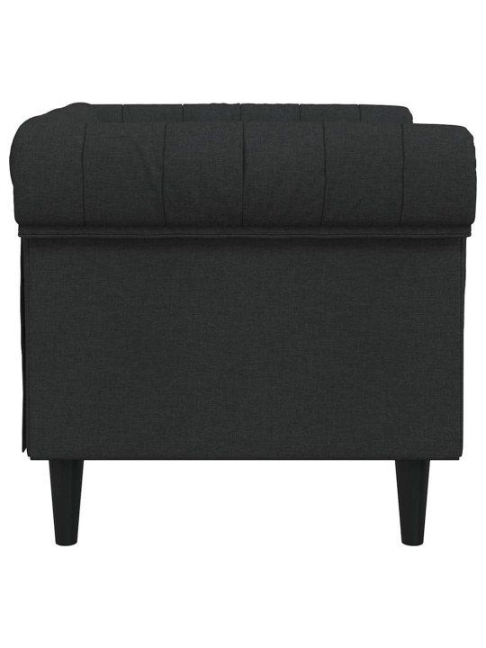 Chesterfield atpūtas krēsls, melns audums