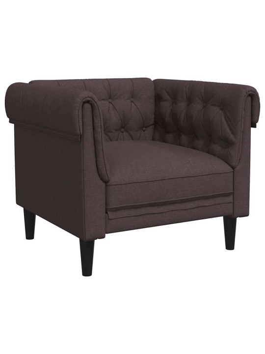 Chesterfield atpūtas krēsls, tumši brūns audums