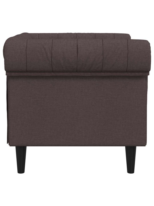 Chesterfield atpūtas krēsls, tumši brūns audums