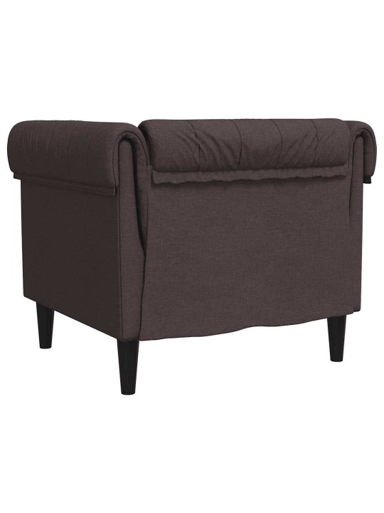 Chesterfield atpūtas krēsls, tumši brūns audums