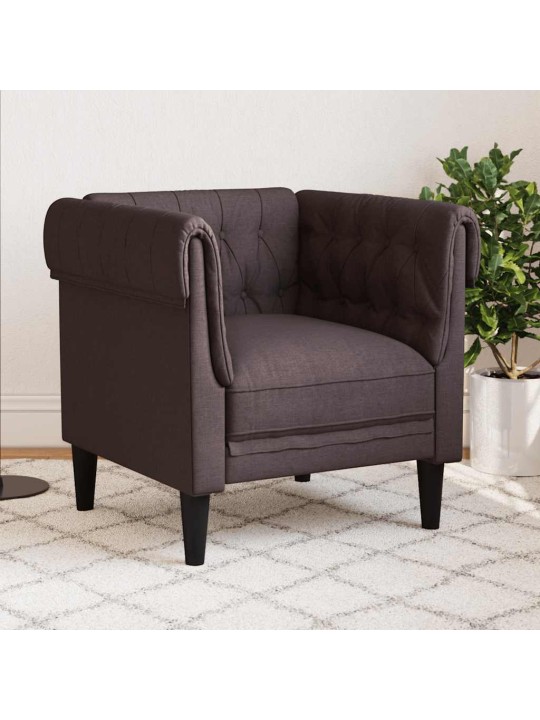 Chesterfield atpūtas krēsls, tumši brūns audums