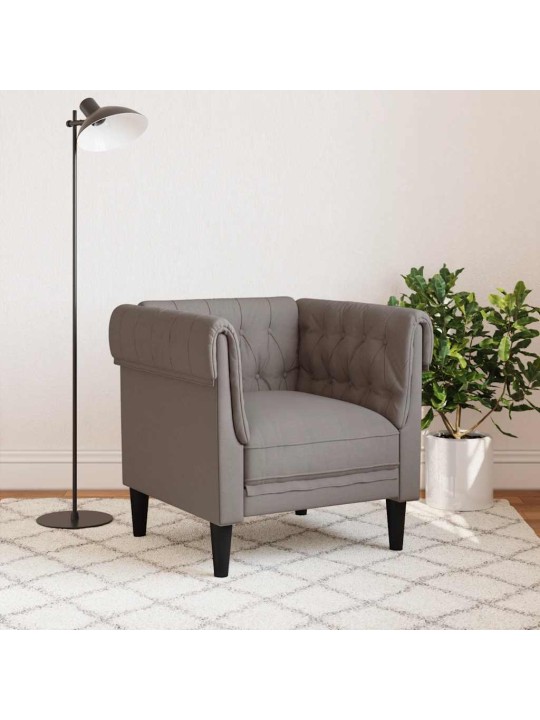 Chesterfield atpūtas krēsls, pelēkbrūns audums