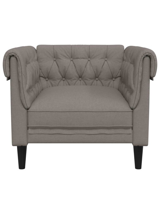 Chesterfield atpūtas krēsls, pelēkbrūns audums