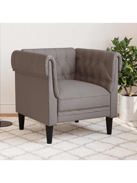 Chesterfield atpūtas krēsls, pelēkbrūns audums