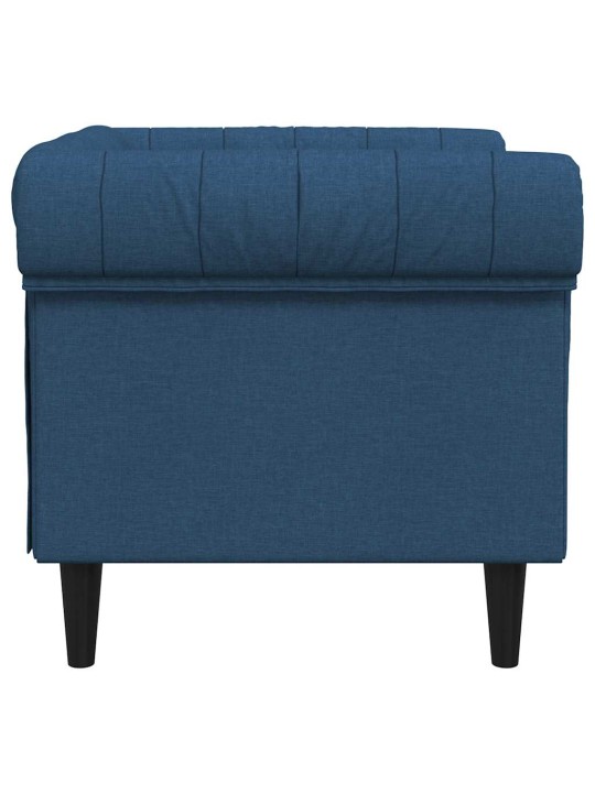 Chesterfield atpūtas krēsls, zils audums