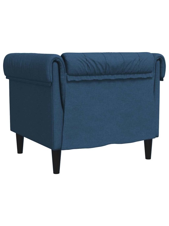 Chesterfield atpūtas krēsls, zils audums