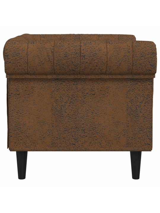 Chesterfield atpūtas krēsls, brūns audums
