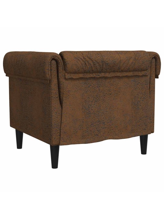 Chesterfield atpūtas krēsls, brūns audums