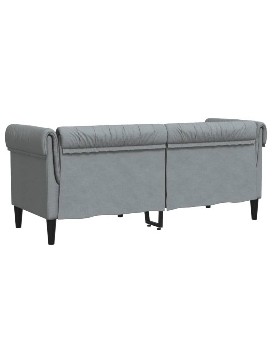 Divvietīgs Chesterfield dīvāns, gaiši pelēks audums